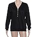 DDLBiz(TM) Autumn&Winter Womens Deep V Zipper Loose Pullover Blouse Tops (XL, Black)