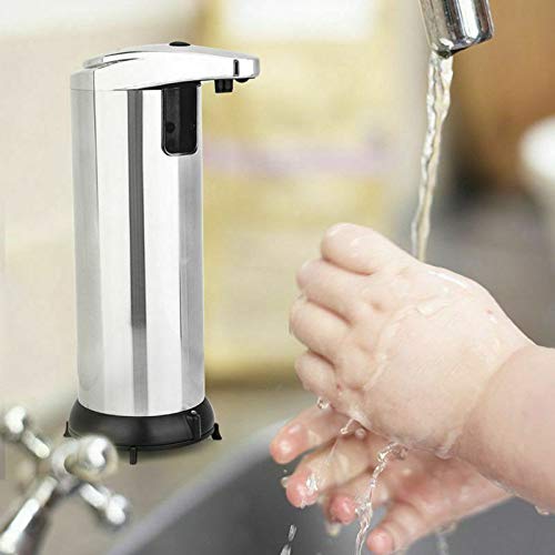 FanBell Automatic Touchless Liquid Kitchen Soap Dispenser with Waterproof Base, Infrared Motion Sensor Stainless Steel Dish Liquid Hands-Free Auto Soap Dispenser