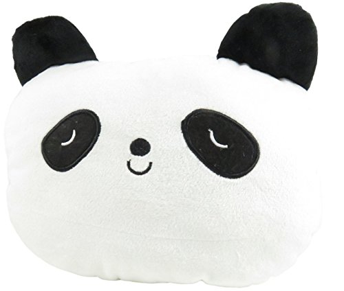 Daiso Adorable Panda Car Seat Neck Head Rest Pillow Pad 10 x 7.5 Inches White Black