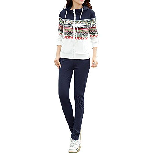 Oppicong Womens Zip Hoodie And Tracksuit Bottoms Sportswear