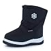 CIOR Winter Snow Boots for Boy and Girl Outdoor Waterproof with Fur Lined(Toddler/Little Kids) U118WXZ013-black-25