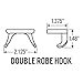 Randall Series Double Robe Hook Bath Accessories - Brushed Nickel