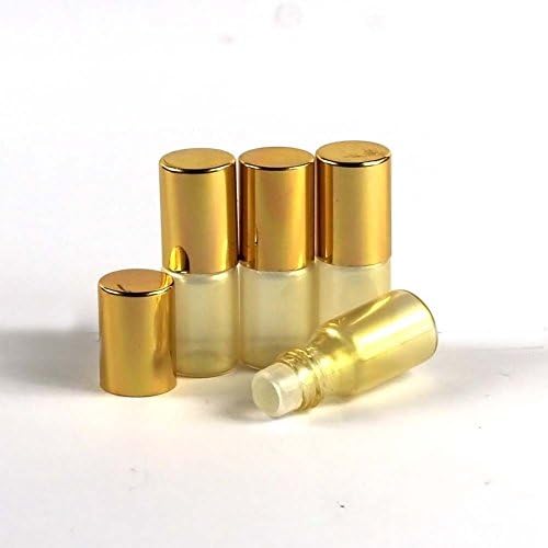 CMJ™ 2 x 3ml GOLD Roll on Glass Bottles Essential Oil Metal Roller Ball Empty UK