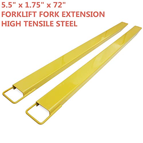 72" Steel Pallet Fork Extensions for forklifts Lift Truck Slide on clamp 5.5" x 1.75" x 72"