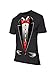 fresh tees Unisex Tuxedo Shirt with Red Bowtie | Funny T-Shirts for Women/Men (Large, Black)