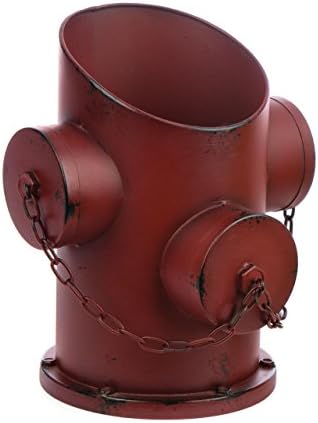 Skalny 83634RED 12"x10" Red Round Tin Fire Hydrant Planter
