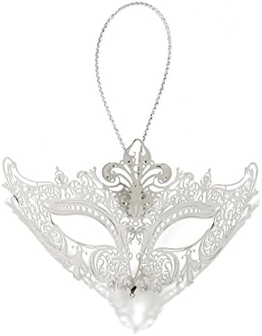 Miniature Masquerade Mask Ornament Ornate Silver-25 Pieces