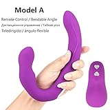 Smooth Surfaces Vibrs Adult Toys Strapless Strapon Vibrs Erotic Remote Control Strapon Lesbian Double Ended Big Adult uring Toys for Woman,Model A PAW