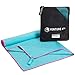 VENTURE 4TH Quick Dry Microfiber Towel - Odor Resistant, High Performance Towels for Gym, Camping, Travel, Yoga and Beach (Blue-Pink Large) - Includes Tear Resistant Bag