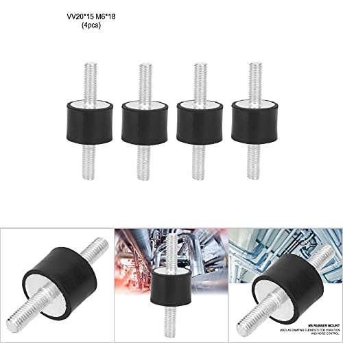 Eujgoov 4 Pieces Silentblock M6 Anti-Vibration Rubber Mounts for Car and Boat VV20x15 M6x18, Complete Set Without Noise