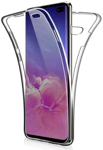 Xelcoy 360 Degree Soft Silicone Full Body Protection Front & Back Slim Hybrid Front and Back Case Cover Protector For Samsung Galaxy S10 Plus- Transparent