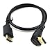 Poyiccot HDMI 2.0 Male to Male Cable 90 Degree, 2 Feet / 60cm HDMI Male to Male Downward Angle Cable 60Hz, 4K * 2K Gold Plated High Speed (M/M Down)