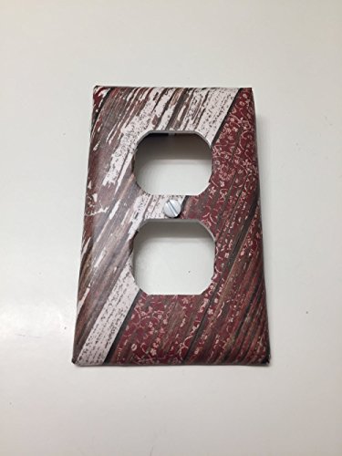 Red Wood Fence, Whimsical, Shabby Chic, Light plate cover,light switch plate, outlet cover, outlet plate, home decor, wall art