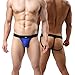MuscleMate Premium Men's Jockstrap, Hot Men's Jockstrap Thong Underwear, (L, Blue)