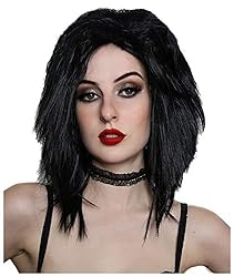 ALLAURA - Black Rocker Jett Wig – Black Messy Wig