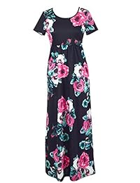 Qin.Orianna Mamá y yo Maxi Vestidos, Bohemia Floral impreso a juego vestidos para hija y mamá