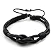 JewelrieShop Young and Cool Handmade Countryside Style Genuine Real Leather Braid Infinity Lock Bracelet,Adjustable