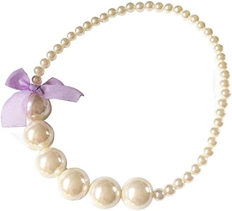 Shuning White Beads Bowknot Chunky Bubblegum Necklace Baby Girls Jewelry