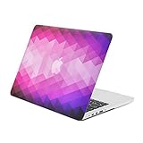 Unik Case Gradient Ombre Triangular Galore Purple Light Beam Graphic Ultra Slim Light Weight Matte Rubberized Hard Case Cover for Macbook Pro 13