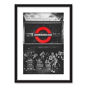 Framed City View Art in Black Picture Frames White Matting