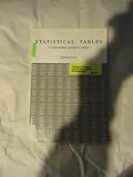 Statistical Tables, Rohlf, F. James and Sokal, Robert R., 071671258X