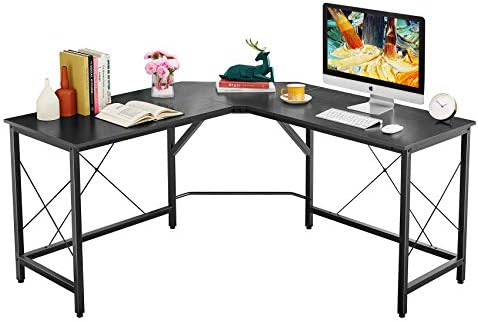 Amazon Com Mr Ironstone L Shaped Desk 59 Computer Corner Desk Home Gaming Desk Office Writing Workstation Space Saving Easy To Assemble Furniture Decor