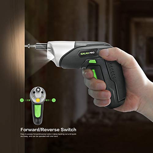 GALAX PRO Akkuschrauber, 3,6 V, 1/4 Zoll, wiederaufladbar, LED-Licht, mit 10 Schraubbits und USB-Kabel – Bild 6