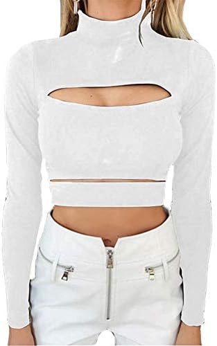 cut out neck long sleeve top
