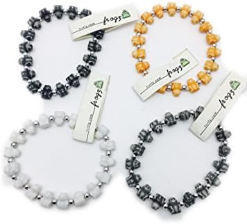 Frogz Children Kids Friendship Charm Bracelet Pack of 4 Gray, Lt. Gray, White and Orange