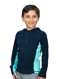 Camiseta de natación para niños niñas (protección antisalpicaduras) con capucha
