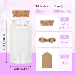 Miukada Small Glass Jars with Cork Lids 120
