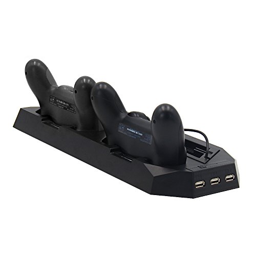 CPPSLEE-PS4-Vertical-Stand-Cooling-Fan-with-Dual-Controller-Charger-Charging-Station-3-HUB-Ports-Multifunctional-PlayStation-4-Access
