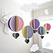 Hot Air Balloon Pastel 3D Paper Garland - Baby Room Nursery, Birthday & Baby Shower Decor (5 Strands, 5 Ft Per Strand)