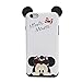 Dual-Layer Black White Minnie Mouse Bow Tie Finger Ring Holder Case for iPhone 7 8 iPhone7 iPhone8 Regular Shockproof Thick Protective Shockproof 3D Disney Cartoon Cute Lovely Hot Girls Teens Kids