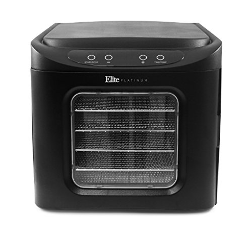 Elite Platinum Maxi-Matic EFD-313B Digital Food Dehydrator with Stainless Steel Trays, Adjustable Timer and Temperature Controls with Auto Shut-Off BPA-Free Trays, 6 Trays, Black