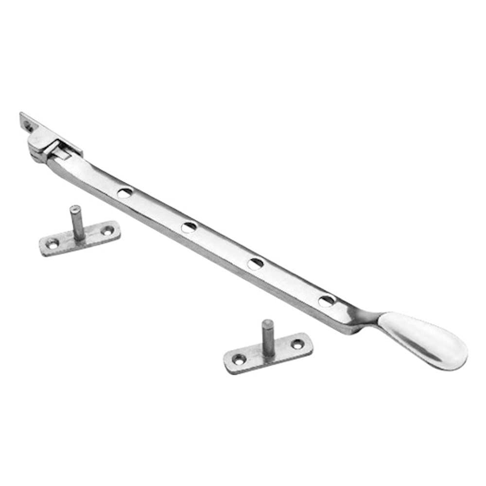 Merriway BH03013 Victorian Casement Stay, 250mm (10 inch) - Polished Chrome