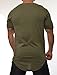 YoungLA Mens Long Ring-Spun Cotton T-Shirts Lightweight Muscle Tee Shirts 301 - Olive Small
