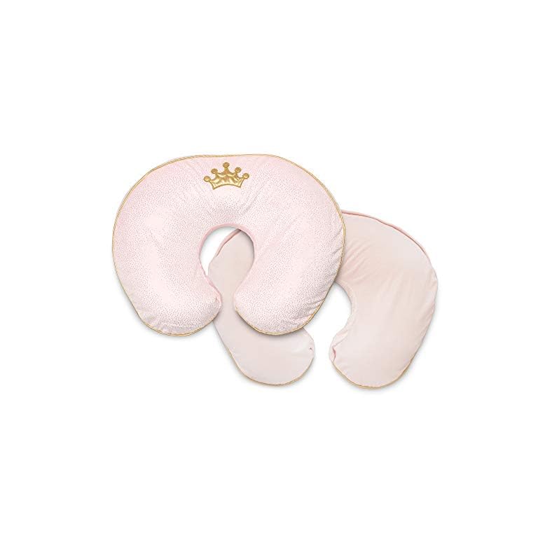 Boppy Nursing Pillow and Positioner—Luxe | Pink Princess with Gold Crown Embroidery | Breastfeeding, Bottle Feeding and…