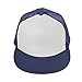 DALIX Flat Billed Trucker Cap with Mesh Back in Navy-White