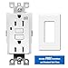 TOPELE 15 Amp GFCI Outlet, 125 Volt Weather-Resistant Tamper-Resistant Receptacle, Indicators with LED Light, 1 Wall Plate and Screws Included, White, UL Listed, Pack of 10