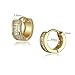 SASAMALL Elegant 14K Gold Filled Inlay Cubic Zirconia White Clear Small Hoop Earrings for Women
