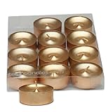 Metallic Shimmer Gold Tealight Candles, Set of 12 Tea Lights