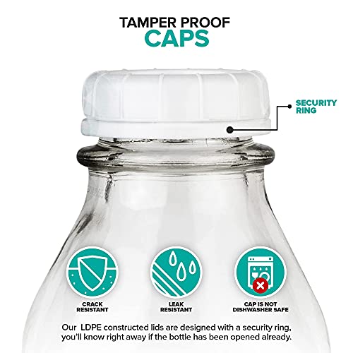 Stock Your Home Liter Glass Milk Bottles (2 Pack) 32Oz Milk Jars