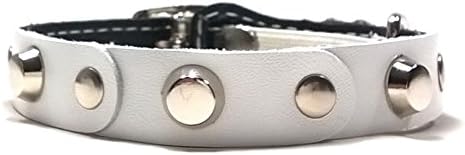 Superpipapo Original Collier Pour Chat En Cuir Avec Boucle Anti Etranglement De Securite Elastique Design Chique Elegant Et Solide En Cuir Noir Et Blanc Avec Une Jolie Fleur Et Des Jolies Clous