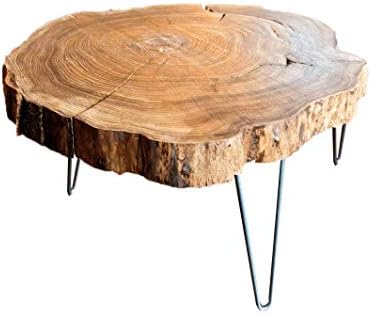 TiminG Round Coffee Table, Live Edge Coffee Table, Rustic Wood Slab Coffee Table, Mid Century Coffee Table, Modern Wood Coffee Table