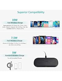 CHOETECH Dual Fast Wireless Charger, 5 Coils Qi Certified Double Wireless Charging Pad Compatible with iPhone 11 11 Pro Max X XS XS Max, Samsung Galaxy Note 10 Note 10+ S10, New AirPods(No AC Adapter)