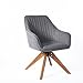 Art Leon Mid-Century Modern Swivel Accent Chair Elegant Grey with Wood Legs Armchair for Home Office Study Living Room Vanity Bedroom