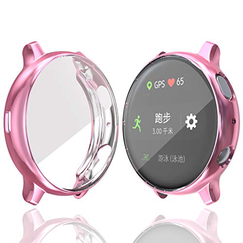 [5 Pack] Samsung Galaxy Watch Active 2 40mm Screen Protector Case,JZK Soft Slim TPU All Around Protective Shell Anti-Scratch Case Bumper Cover Case for Samsung Galaxy Active 2 40mm Accessories