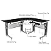 HOMCOM L-Shaped Corner Computer Desk Gaming Table Home Office Workstation Glass Top P2 MDF with Keyboard Tray - Black