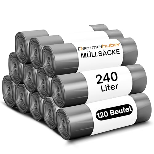 Müllsäcke 240 Liter extrastark & reißfest, Abfallsäcke, 12 Rollen